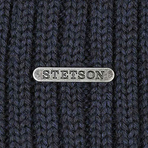 Stetson Beanie Strickmütze aus Merinowolle in schwarz oder dunkelblau