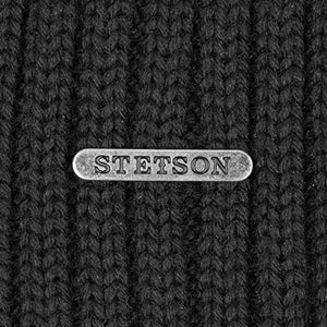 Stetson Beanie Strickmütze aus Merinowolle in schwarz oder dunkelblau