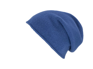 NeRo Rollrandmütze aus Wolle (Merino) in blau / denim
