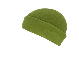 NeRo Rollrandmütze aus Wolle (Merino) in grün / erbse