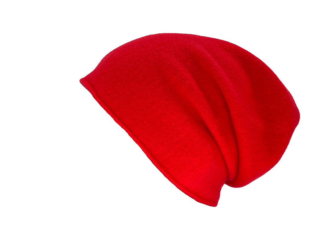 NeRo Rollrandmütze aus Wolle (Merino) in rot / feuer