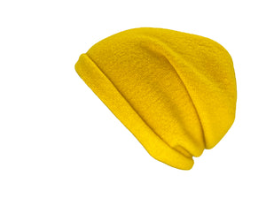 NeRo Rollrandmütze aus Wolle (Merino) in gelb