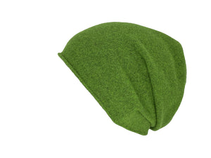 NeRo Rollrandmütze aus Wolle (Merino) in grün meliert