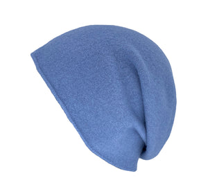 NeRo Rollrandmütze aus Wolle (Merino) in blau / stahlblau